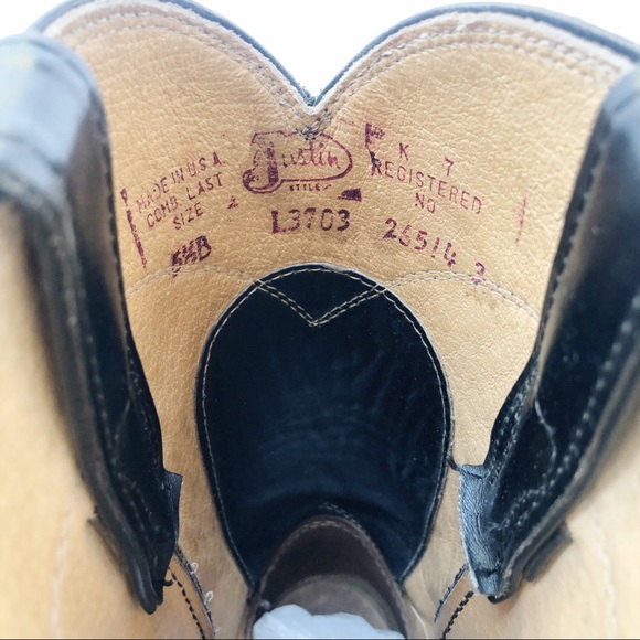 [Justin] mens leather roper boots 5.5 B - Picture 9 of 11